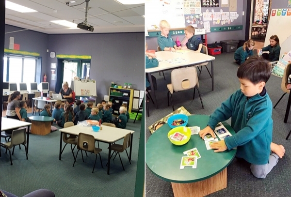 수업시간에 제각각 원하는 활동을 하고 있는 아이들. 교탁도, 교과서도, 등수도 없는 뉴질랜드 초등학교의 풍경이다.