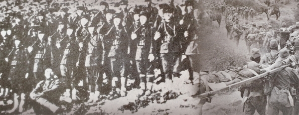 대종교인들이 중심이 된 북로군정서 대원들, 청산리전투에서 대패한 일본군.