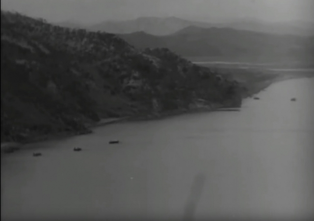 조선 최초 임진강 거북선이 훈련한 1951년도 파주 임진나루 전경.