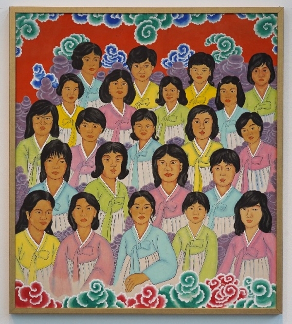 이억배-그린힐 노동참사 여성노동자 22인 영정도(1988).