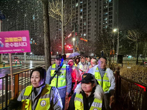 도곡리푸른자율방범대가 저녁 방범활동을 진행하고 있다. 도곡리푸른자율방범대 제공